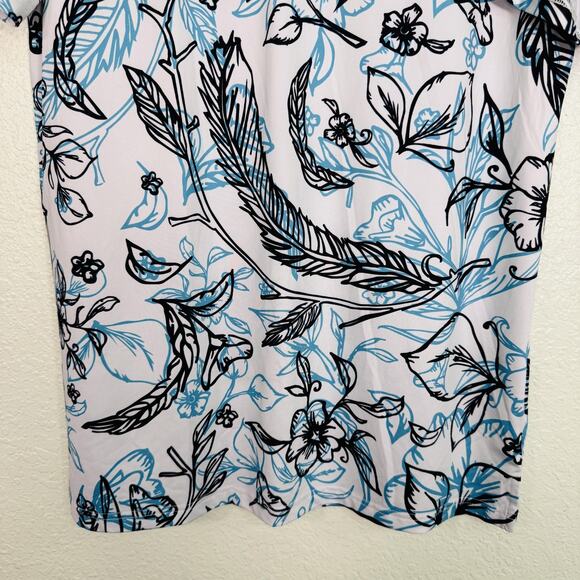 Pins & Aces Polo Shirt Men Large Cabo Blanco Floral Leaf Print Performance Golf - Picture 5 of 8